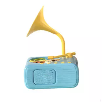 Детский фонограф с 96 карточками для обучения и развлечения, портативное музыкальное устройство для детей от 3 до 6 лет синий