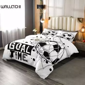 Детский футбольный пододеяльник Queen Size Американский футбол Постельное белье Спортивный стеганый чехол для мальчиков и девочек Детское покрывало Чехол 135X200cm