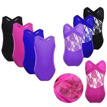 Детский гимнастический балетный купальник без рукавов с двойными бретелями для девочек, спортивная танцевальная одежда, топы на бретелях, наряды 5-6 Years розы красного