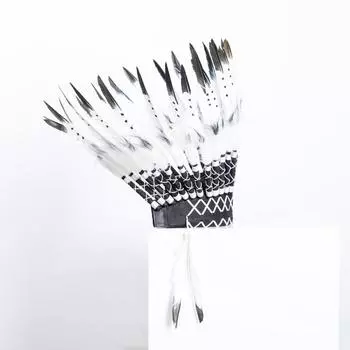 Детский головной убор из перьев индейского вождя, реквизит для вечеринок One Size