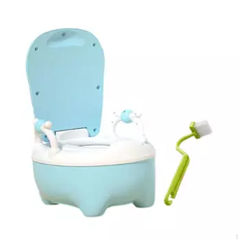 Детский горшок туалет детский стульчик с защитой от проливания реалистичный для путешествий кемпинга синий