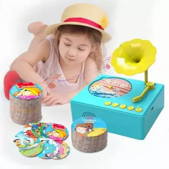 Детский граммофон с 48 карточками для раннего образования детей Фонограф История Музыка