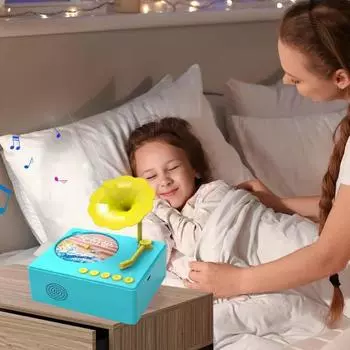 Детский граммофон с 48 карточками для раннего образования детей, музыкальный проигрыватель с историей о фонографе