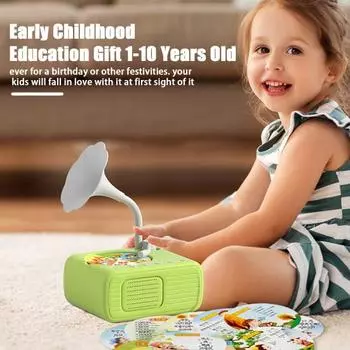 Детский граммофон с 96 карточками для раннего образования детей Фонограф История Музыка