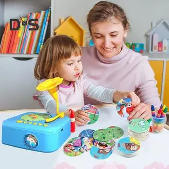 Детский граммофон с 96 карточками для раннего образования детей, музыкальный проигрыватель с историей, магнитофон, музыкальная шкатулка, интерактивная игрушка для рассказывания историй для малышей розовый