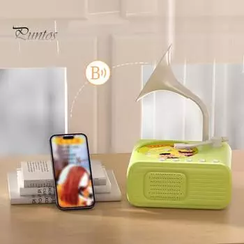 Детский граммофон с 96 карточками для раннего образования детей, музыкальный проигрыватель с историей, магнитофон, музыкальная шкатулка, интерактивная игрушка для рассказывания историй для малышей зелёный