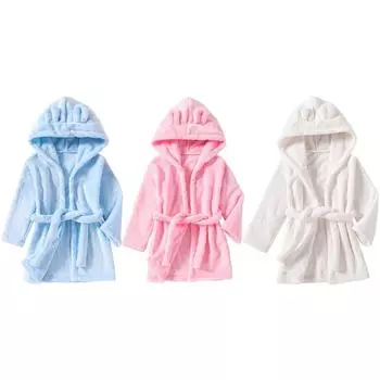 Детский халат, детское полотенце, повседневная пижама с капюшоном и шнуровкой 130