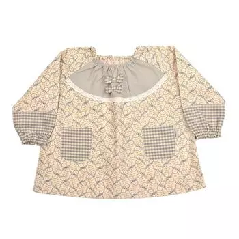 Детский халат на груди с лентой, зеленый, 100 см [Kusuguru Japan] KSM201-02 зелёный