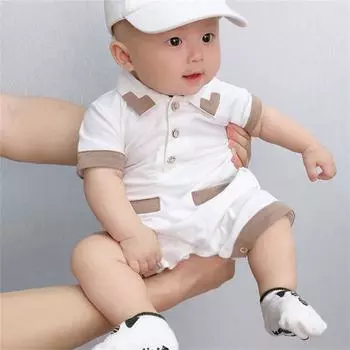 Детский хлопковый тонкий модный комбинезон для новорожденного, костюм для косплея 66 белый