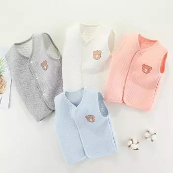 Детский хлопковый жилет, осенне-зимний утепленный детский жилет для девочек, новинка 2024 года, кардиган для мальчиков, детский теплый жилет 66cm