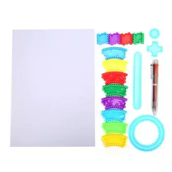 Детский художественный инструмент для рисования, рельс, спираль, линейка для рисования, набор шаблонов, канцелярские принадлежности