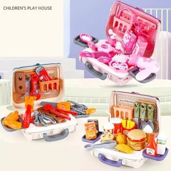 Детский игровой домик, игрушки, разнообразные ранцы, кухонная одежда для девочек, инструмент для мальчиков, дорожная школьная сумка, инструмент, детский подарок на день рождения Burger Series