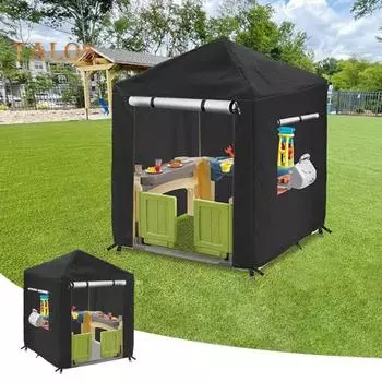 Детский игровой домик на открытом воздухе с застежкой-молнией, водонепроницаемый, устойчивый к ультрафиолетовому излучению, простой в установке, защитный чехол для игрового домика серый