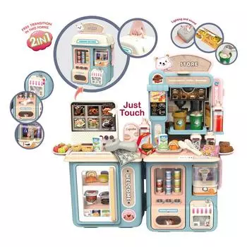 Детский игровой домик Симуляция Конфеты Магазин у дома Супермаркет Сенсорная функция Страница оформления заказа Бытовая техника Кофемашина Игрушки
