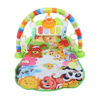 Детский игровой коврик Kick Piano Gym для младенцев, музыкальный игровой коврик, многофункциональный коврик для фитнеса и развлечений розовый