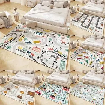 Детский игровой коврик, нескользящие фланелевые ковры для детской комнаты, дома, гостиной, спальни, кухни, коврик для машинной стирки 40X60cm-16x24in