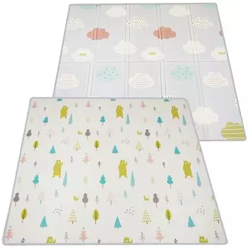 Детский игровой коврик складной детский коврик 200 x 180 x 2 см толщиной протестирован под наблюдением ребенка стильный звуконепроницаемый водонепроницаемый детский игровой коврик детский коврик Hugmuu Hugmuu