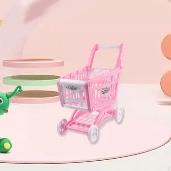 Детский игровой набор «Корзина для покупок» для ролевых игр в супермаркете, подарок розовый