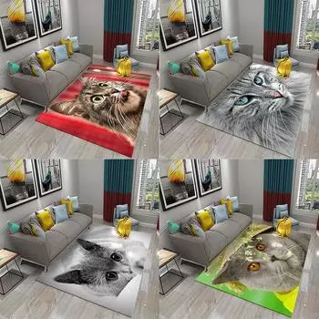 Детский игровой нескользящий коврик для ванной комнаты, нескользящий ковер, коврик с милым котом, коврик для гостиной, спальни, дивана, дверной коврик 40x60cm