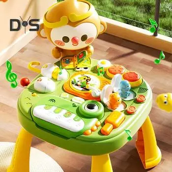 Детский игровой стол, игрушка, мультяшный динозавр, обучающий стол, музыкальная игрушка, развивающий детский игровой центр для малышей, мальчиков и девочек, стоячий игровой стол Dinosaur