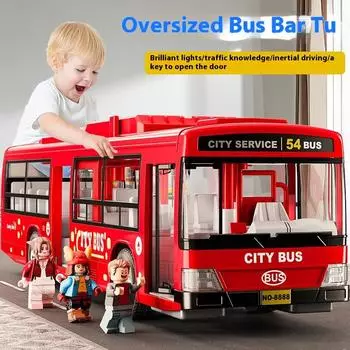 Детский игрушечный автобус для мальчиков, большая модель автобуса, детский автобус, образовательная игрушка для раннего образования