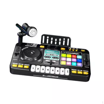 Детский игрушечный DJ-микшер, проигрыватель, встроенный микрофон, контроллер для вечеринки в подарок на открытом воздухе