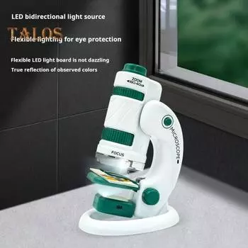 Детский игрушечный микроскоп со светодиодной подсветкой 60-180X, биологический микроскоп для малышей, портативный ручной мини-скоп, образовательный научный эксперимент, игрушечный микроскоп E