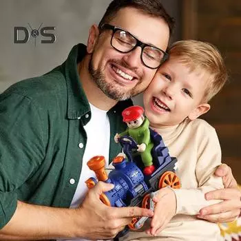 Детский игрушечный паровозик с электрической подсветкой и музыкальным спреем, классический игрушечный поезд, работающий от батареек, игрушечный локомотив для малышей, мальчиков и девочек, подарок