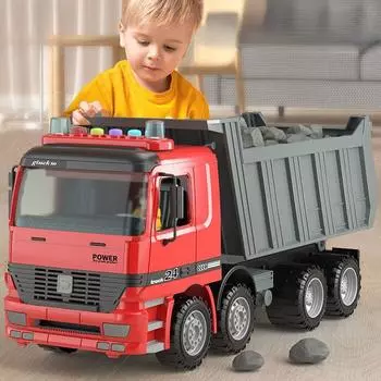 Детский игрушечный самосвал Инженерная машина Инерционный самосвал Транспортная модель грузовика Игрушка для мальчика 26X10X13.5CM красный