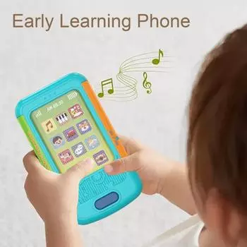 Детский игрушечный телефон с раздвижным экраном, обучающая музыка, машина для набора номера, мобильный телефон для раннего образования белый