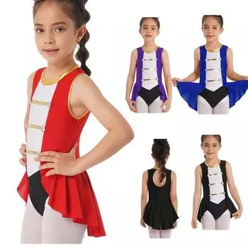 Детский карнавальный тематический трико, цирковой костюм, забавные ролевые игры, Хэллоуин, Рождественские наряды 5-6 Years красный