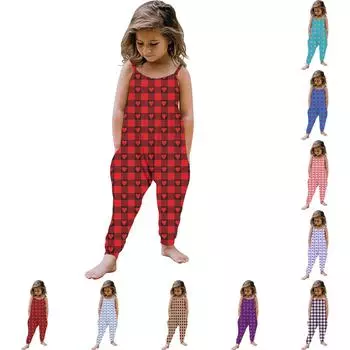 Детский комбинезон без рукавов для малышей и девочек на лето с принтом ко Дню святого Валентина 110 фиолетовый