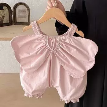 Детский комбинезон Climb, летний комбинезон с крыльями, тонкий дизайн для девочек, розовый, без рукавов, милый и милый комбинезон принцессы 66 розовый