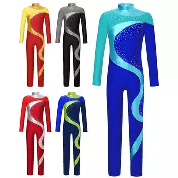 Детский комбинезон для балета, боди, комбинезоны, танцевальная одежда со стразами, фигурное катание, спортивная гимнастика, спортивная одежда 5-6 Years бордовый/красный