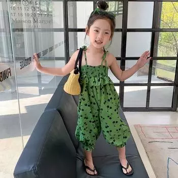 Детский комбинезон для девочек, детский боди, комбинезон, шаровары, От 3 до 8 лет 9