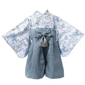 Детский комбинезон хакама для девочек и мальчиков, японская одежда, официальный детский храм, посещение 100-дневного празднования первого фестиваля Карен [regalo] 80-90 см (Клемент Блю, 80)