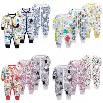 Детский комбинезон из 3 предметов с героями мультфильмов, комбинезоны с длинными рукавами для новорожденных мальчиков и девочек, осенне-зимний комплект одежды для младенцев 6-9Months