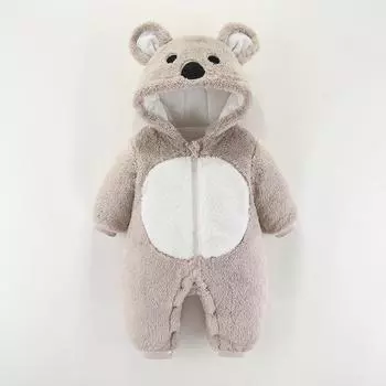 Детский комбинезон из плотного хлопка осень/зима для новорожденных - теплый уличный костюм 73 cm