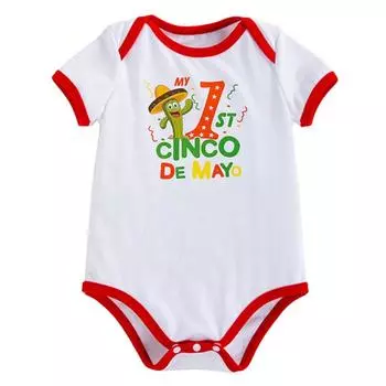 Детский комбинезон Летний с рисунком из мультфильмов Короткий рукав Топ для новорожденных Комбинезон 62