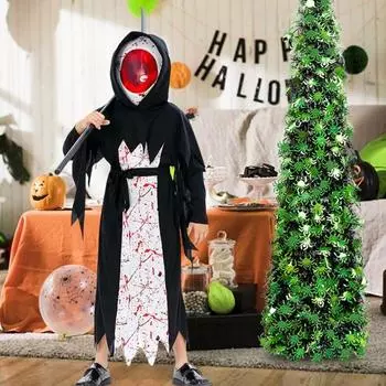 Детский комбинезон на Хэллоуин, костюм косплея «Мрачный жнец», комбинезон с накидкой, детский маскарадный костюм «Дьявольский глаз», наряд для карнавальной вечеринки, сценического выступления L