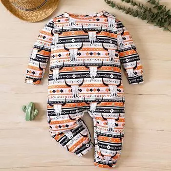 Детский комбинезон с длинными рукавами и рисунком животных из мультфильмов, пижамы для новорожденных, весенне-осенняя милая одежда для малышей 0-3m разноцветный