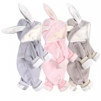 Детский комбинезон с заячьими ушками, осенне-зимний детский комбинезон, комбинезоны с флисовым капюшоном, комбинезон для малышей, одежда для маленьких девочек и мальчиков, одежда для новорожденных 3M(59)