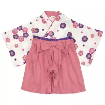 Детский комбинезон в стиле хакама для девочек, розовый, 80 см, 10623609PI80 розовый