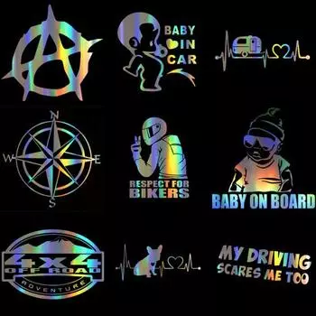 Детский компас с буквами на окно, красочный автомобильный Стайлинг, наклейка на тело, лазерная наклейка, декор 7#