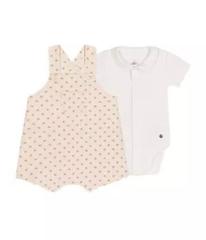 Детский комплект A09MO Milky 6 месяцев 67 см [Petit Bateau] 2 предмета Белый/Многоцветный