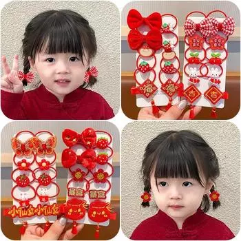 Детский комплект аксессуаров для волос для девочек, детский хвостик, эластичная резинка, повязка на голову, петля для волос, вечерние аксессуары для волос, подарки, милый головной убор