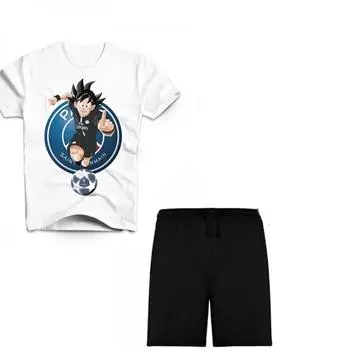 Детский комплект футболка + хлопковые шорты Paris Saint Germain