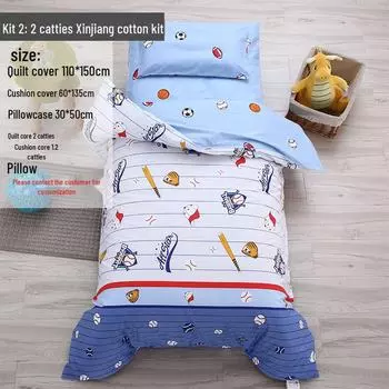 Детский комплект хлопковых подгузников: Одеяло из 6 частей из перьевого шелка, подушка, подушка и многое другое 60*135