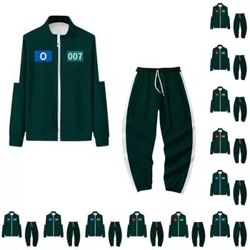 Детский комплект из 2 предметов, повседневный, модный, с принтом, с длинным рукавом, на молнии, свитшот 130