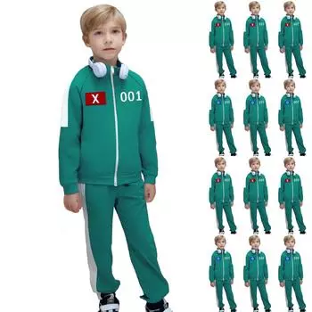 Детский комплект из 2 предметов, повседневный, модный, с принтом, с длинным рукавом, на молнии, свитшот 110 бежевый